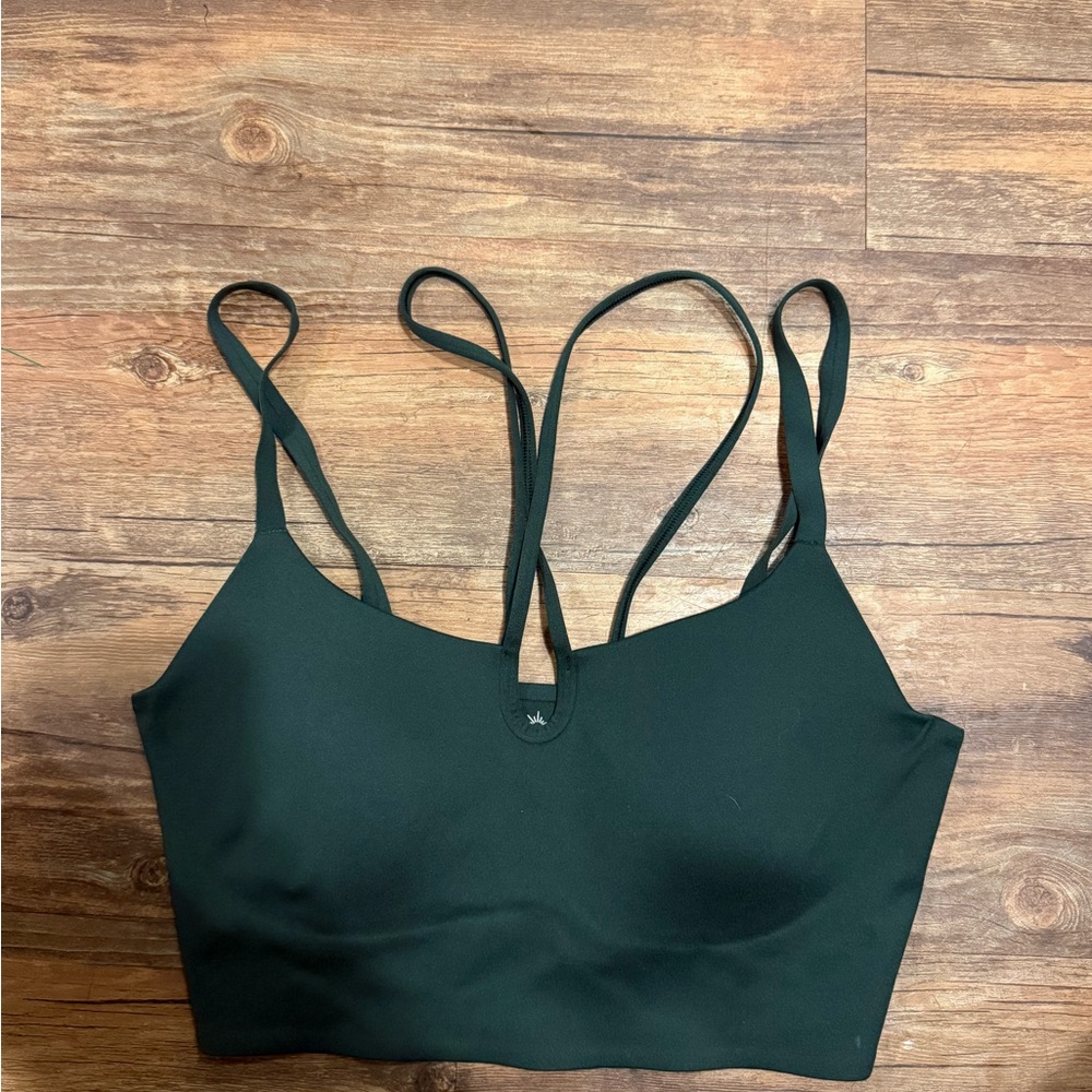 aerie Deep Green Strappy Seamless Bralette